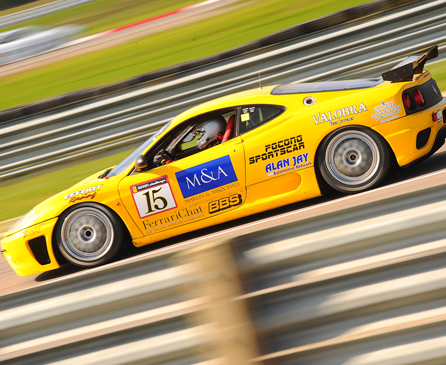 Marlin’s love of speed includes competitively racing in his Ferrari F360. 