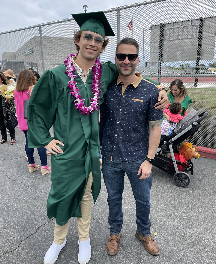 Aaron Fawcett with his son, Gavin